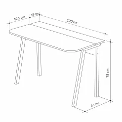 Scrivania Dmaistrell, 120x60 h75 cm, Beige e Bianco<Dmora Discount