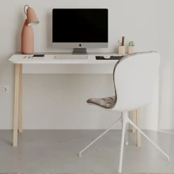 Scrivania Dmaistrell, 120x60 h75 cm, Beige e Bianco<Dmora Discount