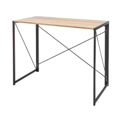 Scrivania Dmancos, 50x100h76 cm, Rovere e Nero<Dmora Store