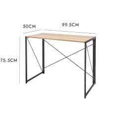 Scrivania Dmancos, 50x100h76 cm, Rovere e Nero<Dmora Store