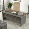 Scrivania Dmartinell, 180x90 h75 cm, Marrone e Grigio<Dmora Discount