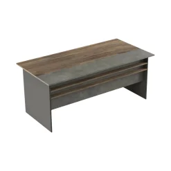 Scrivania Dmartinell, 180x90 h75 cm, Marrone e Grigio<Dmora Discount