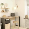 Scrivania Dsaltutt, 48x130 h77 cm, Rovere e Nero<Dmora Best Sale
