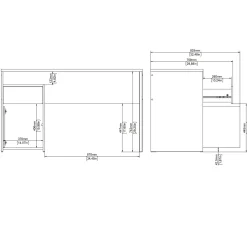 Scrivania Dsaltutt, 48x130 h77 cm, Rovere e Nero<Dmora Best Sale
