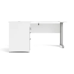 Scrivania Dsesi, 151x159 h75 cm, Bianco e Grigio<Dmora Discount