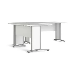 Scrivania Dsoumaor, 200x230 h75 cm, Bianco e Grigio<Dmora New