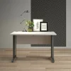 Scrivania Dtedesch, 120x80 h75 cm, Bianco e Grigio<Dmora Fashion