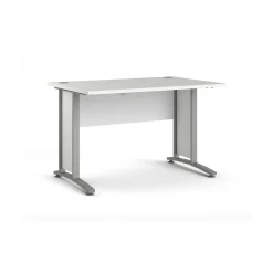 Scrivania Dtedesch, 120x80 h75 cm, Bianco e Grigio<Dmora Fashion