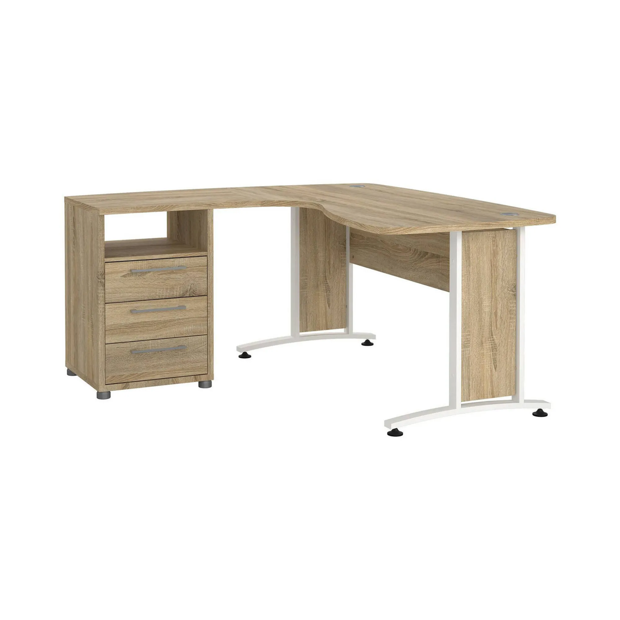 Scrivania Dtedesch, 159x150 h75 cm, Quercia e Bianco<Dmora Best