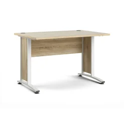 Scrivania Dtedesch, 120x80 h75 cm, Quercia e Bianco<Dmora Outlet