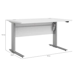 Scrivania Dtedesch, 120x80 h75 cm, Bianco e Grigio<Dmora Fashion