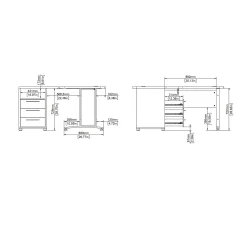 Scrivania Dtedesch, 159x150 h75 cm, Grigio e Quercia<Dmora Clearance