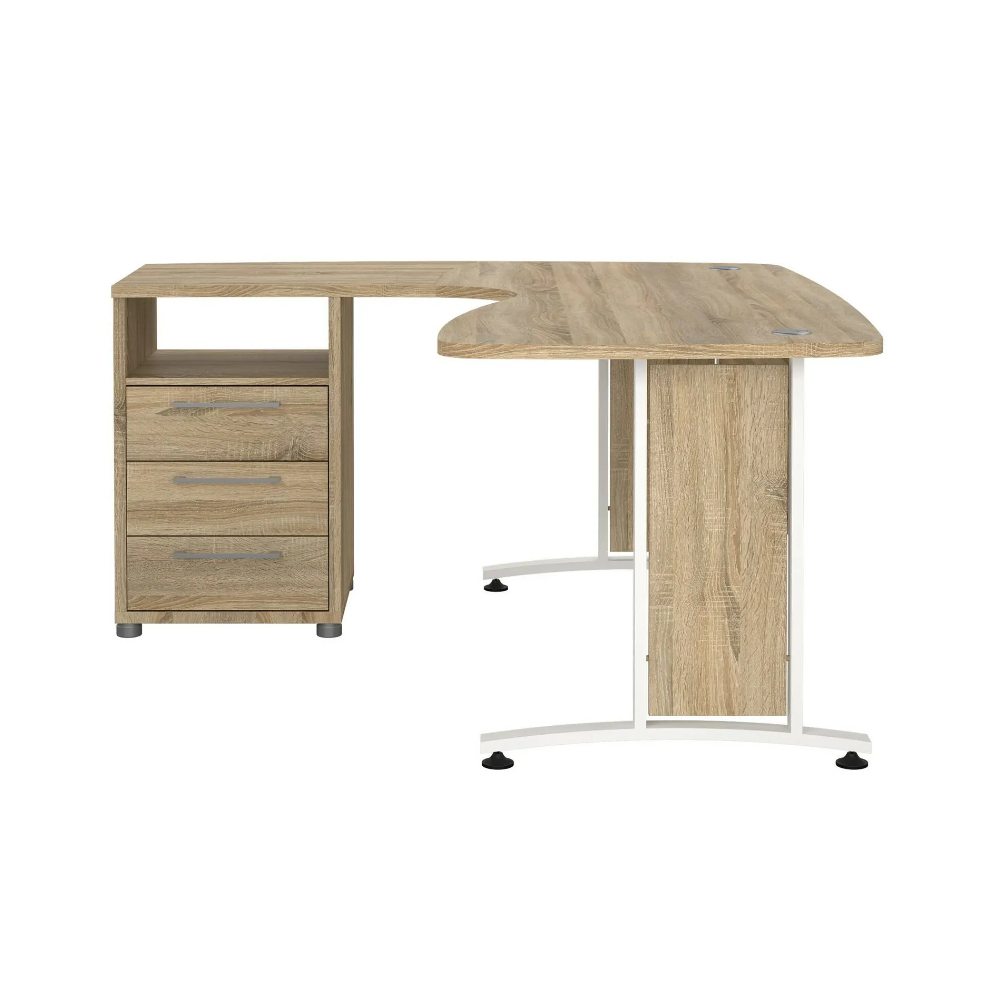 Scrivania Dtedesch, 159x150 h75 cm, Quercia e Bianco<Dmora Best