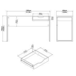 Scrivania Dtrimbol, 130x48 h77 cm,<Dmora Hot