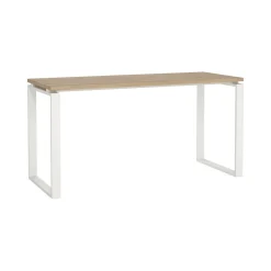 Scrivania Dtumburu, 60x150 h76 cm, Rovere e Bianco<Dmora New