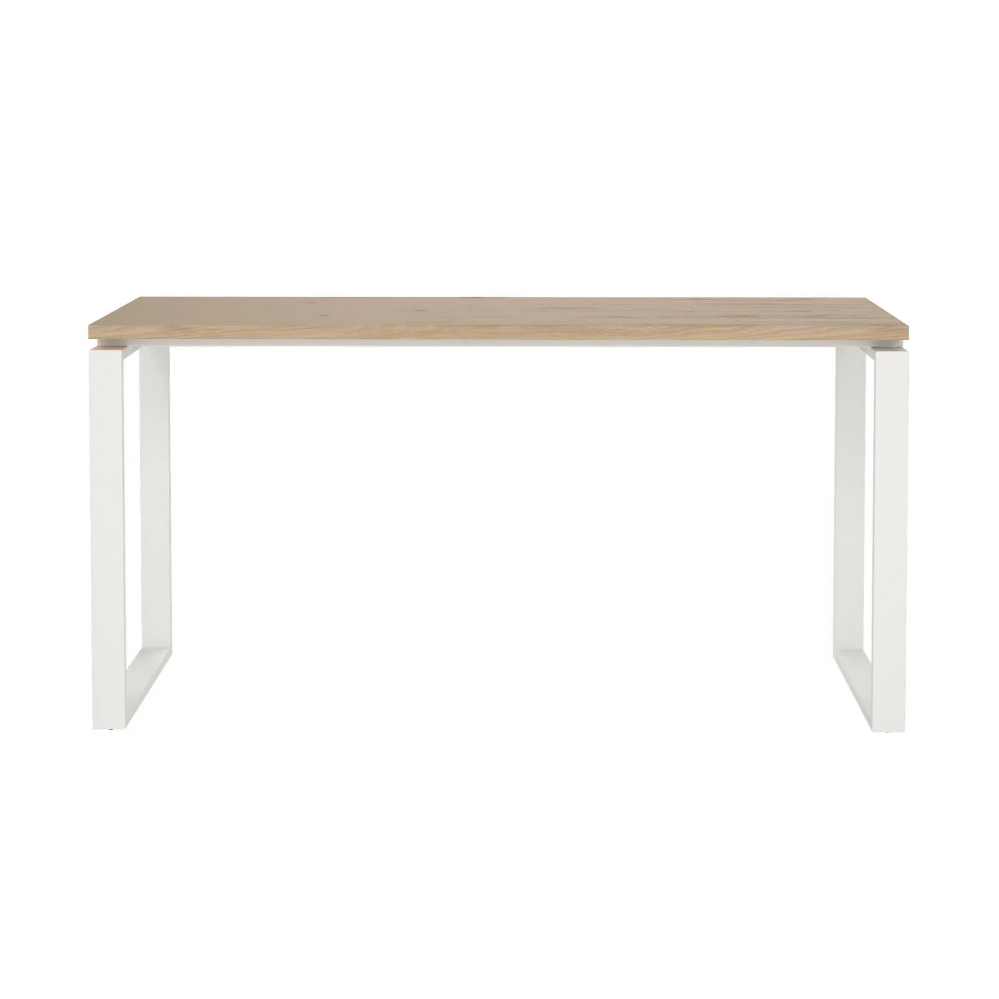 Scrivania Dtumburu, 60x150 h76 cm, Rovere e Bianco<Dmora New