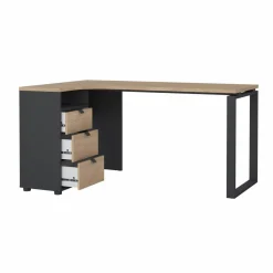 Scrivania Dturc, 100x150 h76 cm, Rovere e Grigio<Dmora Fashion