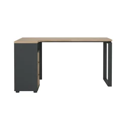 Scrivania Dturc, 100x150 h76 cm, Rovere e Grigio<Dmora Fashion