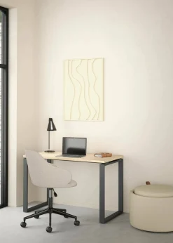 Scrivania Dturch, 60x120 h76 cm, Rovere e Grigio<Dmora Clearance