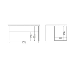 Scrivania Dturcon, 60x0 h76 cm, Rovere e Bianco<Dmora Best