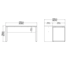 Scrivania Dturcon, 60x0 h76 cm, Rovere e Bianco<Dmora Best