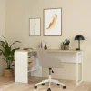 Scrivania Dturr, 81x145 h77 cm, Bianco e Rovere<Dmora Fashion