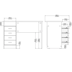 Scrivania Dugolin, 110x45 h76 cm,<Dmora Outlet