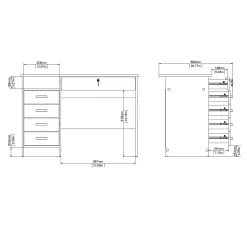 Scrivania Dujkan, 109x49 h76 cm,<Dmora Shop