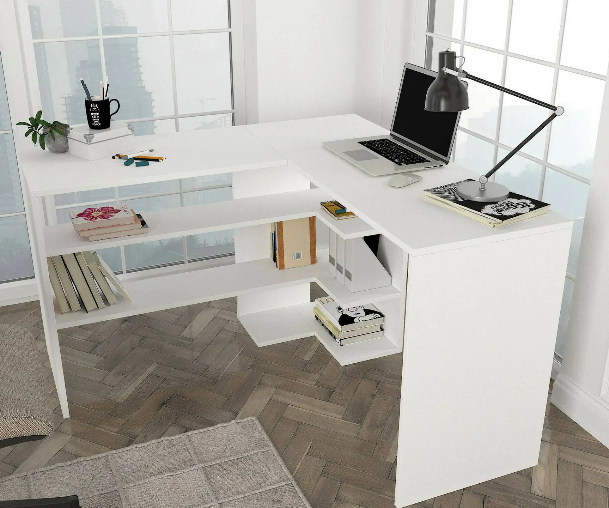 Scrivania Emiliana, 120x120h74 cm,<Dmora Discount