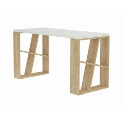 Scrivania Ernestina, 140x60h75 cm, Bianco e Rovere<Dmora Best Sale