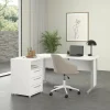 Scrivania Estongch, 159x150 h75 cm, Bianco e Grigio<Dmora Cheap