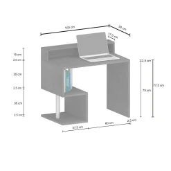 Scrivania Eva, 100x50h93 cm,<Dmora Discount