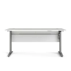 Scrivania Gonu, 150x80 h119 cm, Bianco e Grigio<Dmora Best