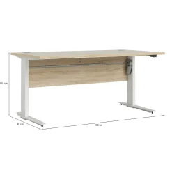 Scrivania Gonu, 150x80 h119 cm, Quercia e Bianco<Dmora Fashion
