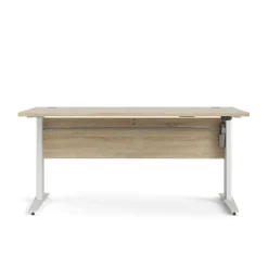 Scrivania Gonu, 150x80 h119 cm, Quercia e Bianco<Dmora Fashion
