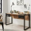 Scrivania Grimilde, 139x60h75 cm, Quercia e Nero<Dmora Hot