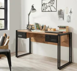 Scrivania Grimilde, 139x60h75 cm, Quercia e Nero<Dmora Hot