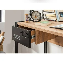 Scrivania Grimilde, 139x60h75 cm, Quercia e Nero<Dmora Hot