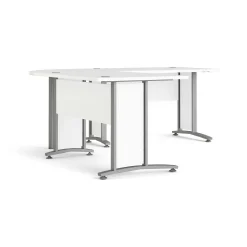 Scrivania Heling, 200x200 h75 cm, Bianco e Grigio<Dmora Clearance