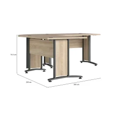 Scrivania Heling, 200x200 h75 cm, Grigio e Quercia<Dmora Online