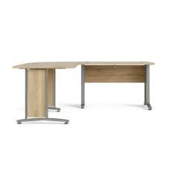Scrivania Heling, 200x200 h75 cm, Grigio e Quercia<Dmora Online