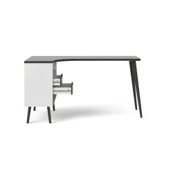 Scrivania Katherine, 145x81 h76 cm, Bianco e Nero<Dmora Sale