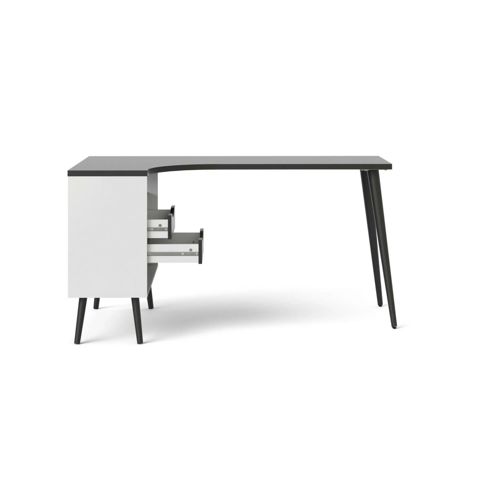 Scrivania Katherine, 145x81 h76 cm, Bianco e Nero<Dmora Sale