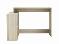Scrivania Kyarr, 112x101 h77 cm, Rovere e Bianco<Dmora New