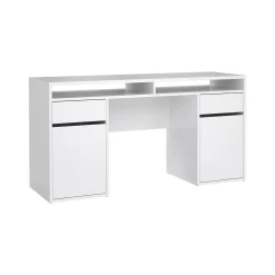 Scrivania Leepi, 48x149 h77 cm, Bianco<Dmora Cheap