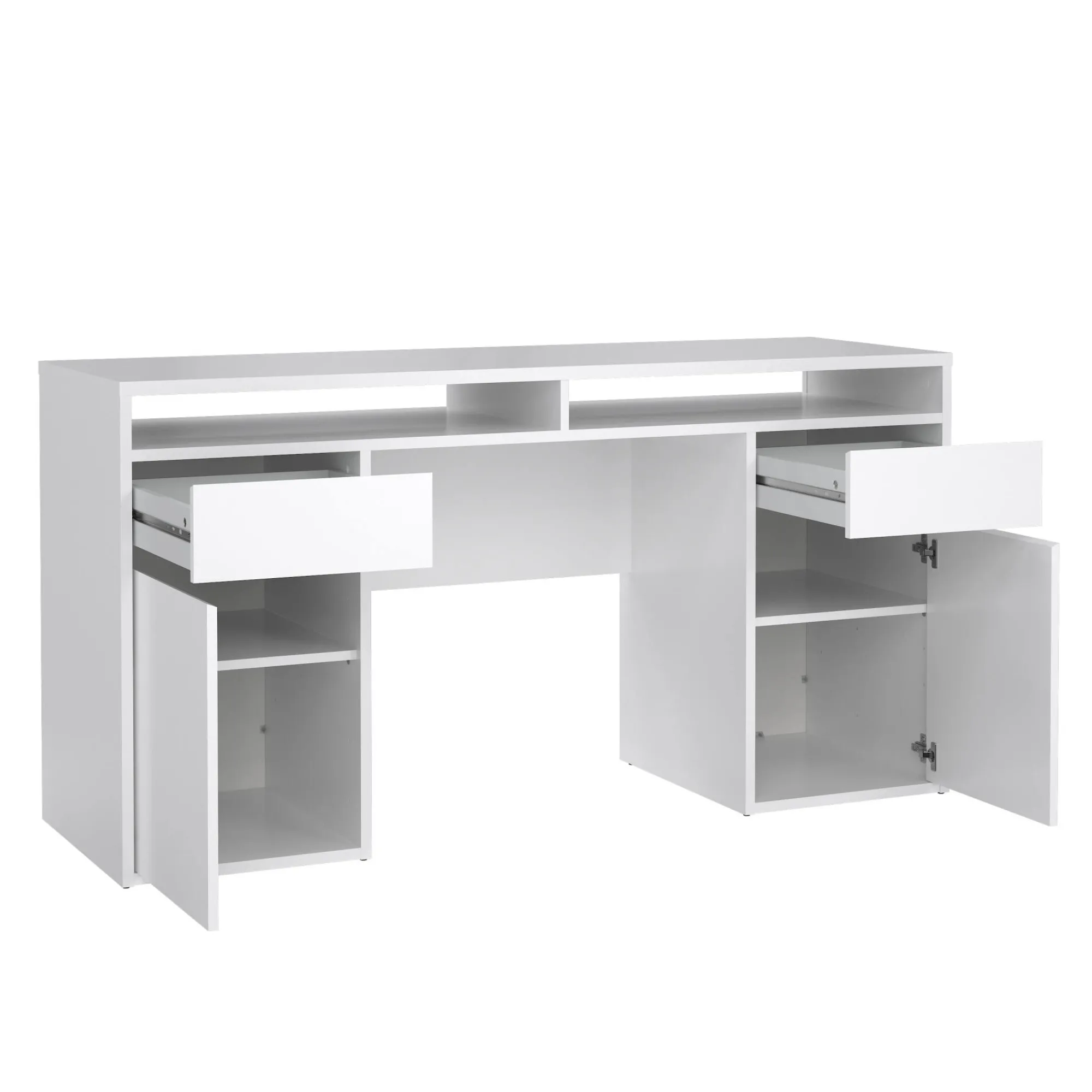 Scrivania Leepi, 48x149 h77 cm, Bianco<Dmora Cheap