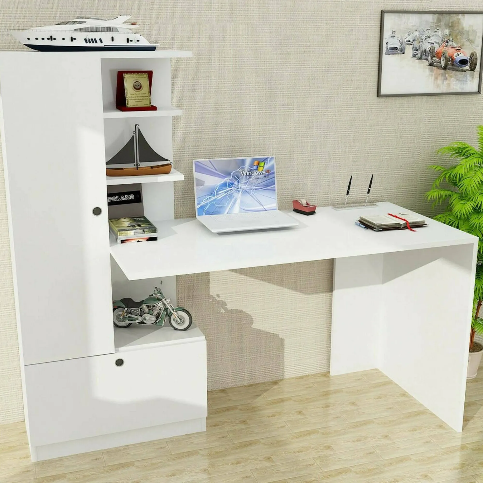 Scrivania Marilena, 150x62h140 cm,<Dmora Cheap