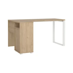 Scrivania Medard, 100x150 h76 cm, Rovere e Bianco<Dmora Online