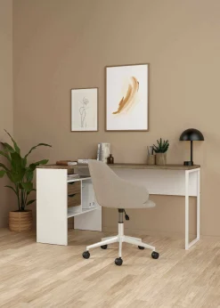 Scrivania Moire, 145x81 h77 cm, Bianco<Dmora Shop