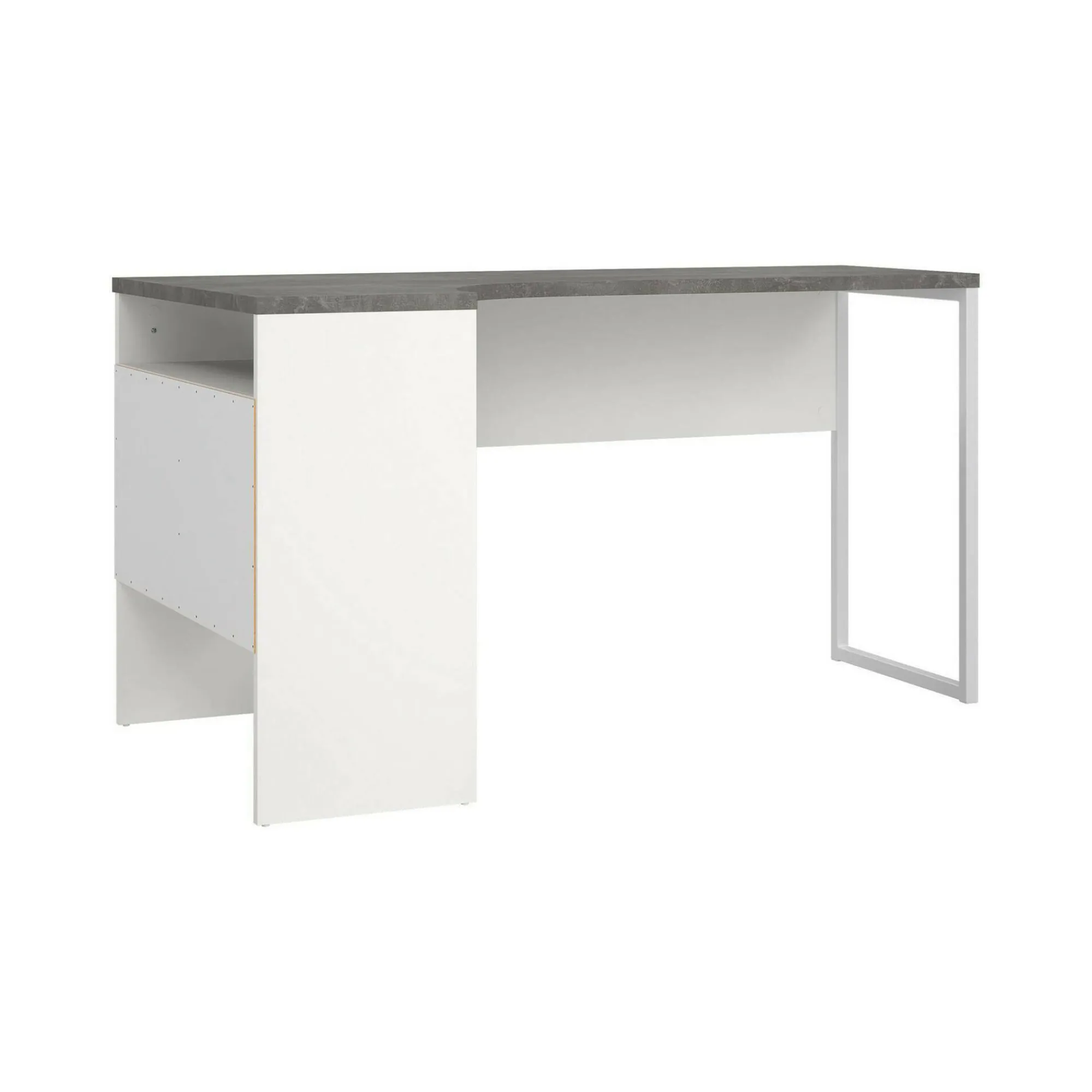 Scrivania Moire, 81x145 h77 cm, Bianco e Grigio<Dmora Clearance